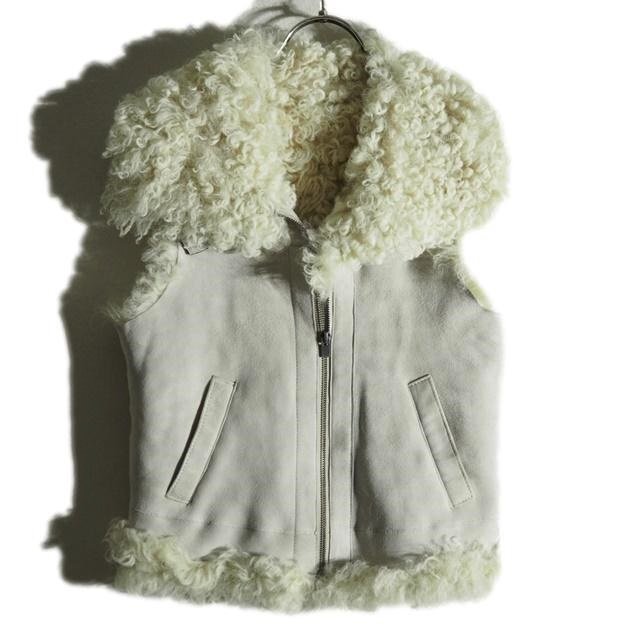 C1615h17 ▼theory セオリー▼ 羊革 シープ ムートンベスト グレー ナチュラル 2 / レディース ブルゾン ジャケット 毛皮 秋冬拍卖