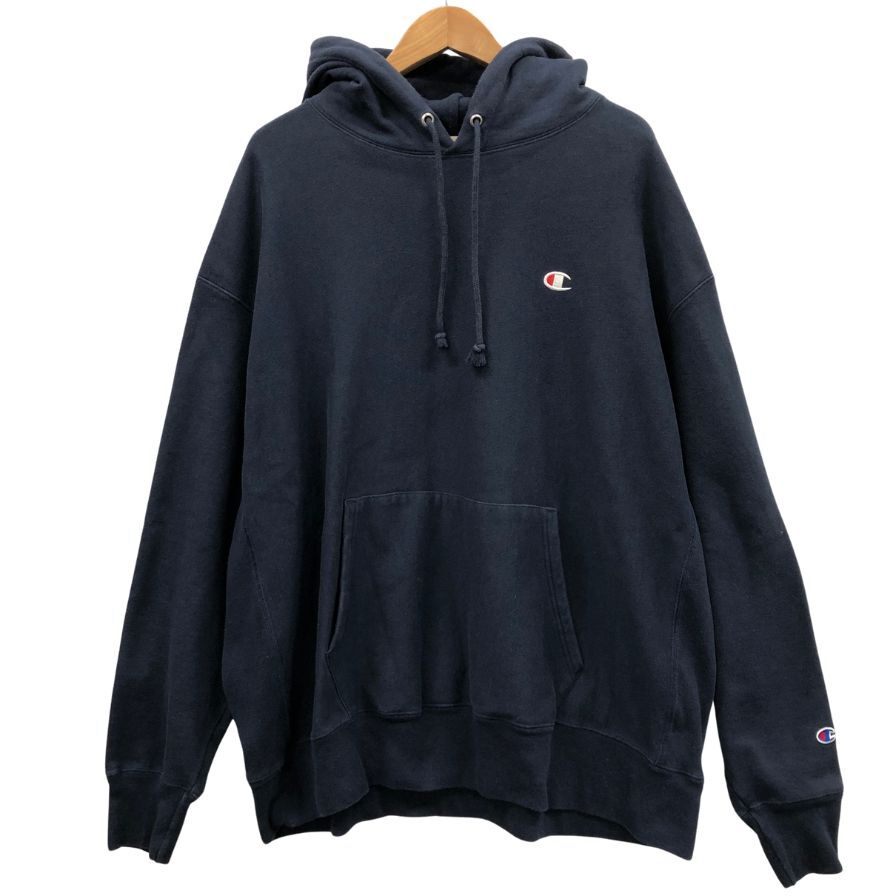 中古◆パーカー・フーディー チャンピオン リバースウィーブ パーカー 復刻 ネイビー メンズ サイズ3XL champion reverse weave 【AFB10】拍卖