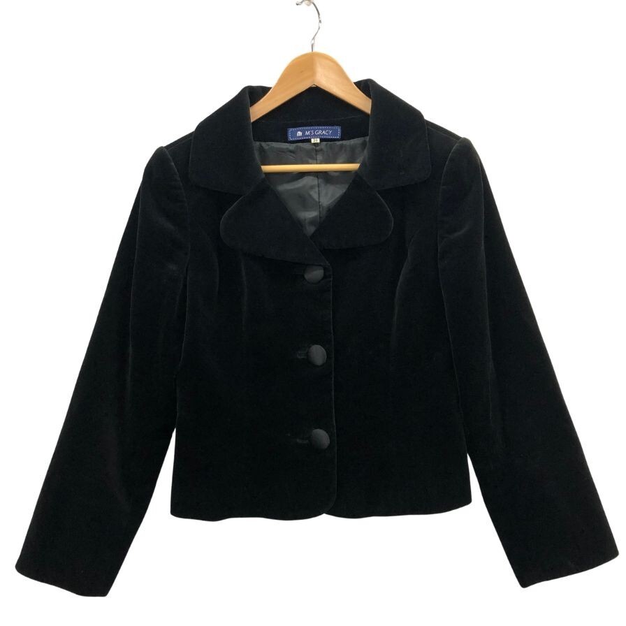 中古◆ジャケット エムズグレイシー ジャケット ベロア サイズ38 ブラック レディース M'S GRACY 【AFB11】拍卖