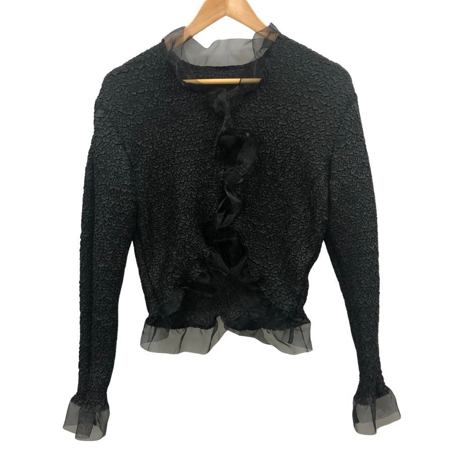 美品◆カーディガン スペッチオ カーディガン 451-429 プリーツ ポリエステル ブラック サイズ40 レディース SPECCHIO 【AFB11】拍卖