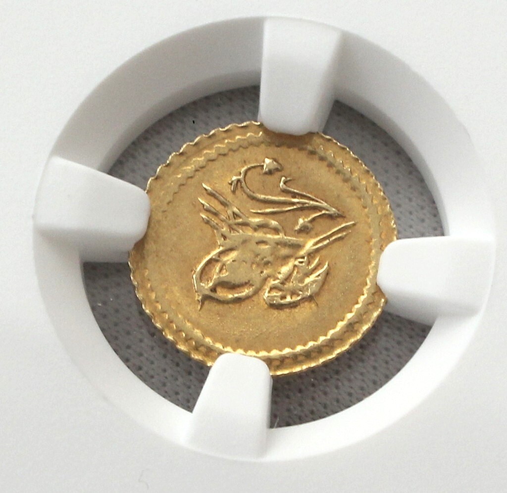 AH1223//8(1815/1816) トルコ マフムト2世 1/4ZM 金貨 NGC MS65拍卖