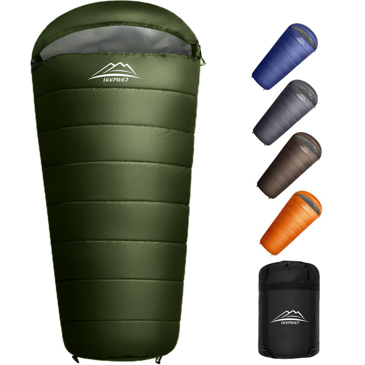 寝袋 シュラフ マミー型 キャンプ アウトドア 軽量 保温 耐寒 防水 封筒型 コンパクト 防災用 丸洗い可能 オールシーズン 収納袋付 1.8kg拍卖