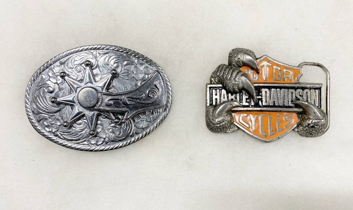 #.HARLEY DAVIDSON 1991年製 ハーレーダビッドソン+ ウエスタン ベルトバックル(MADE IN USA). 2024/12/04拍卖