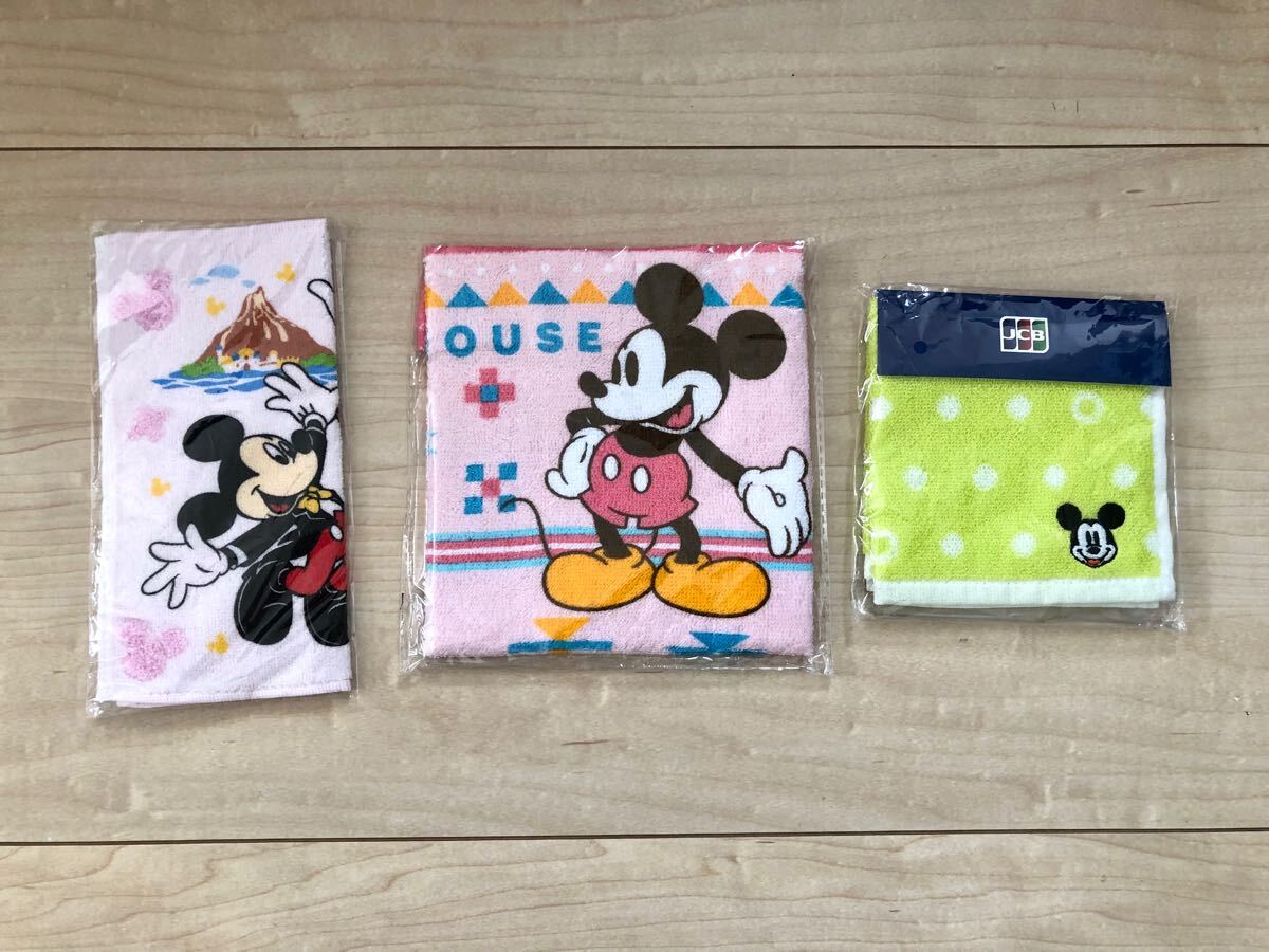 ディズニー ミッキー TDR 限定 非売品 ノベルティ タオル ハンカチ & JCB ハンドタオル & 第一生命 キッチンタオル 拍卖