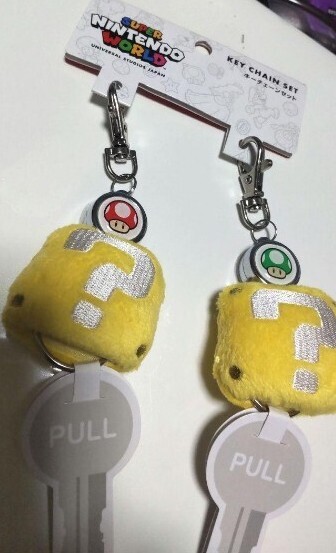 ユニバ USJ 任天堂 マリオ キーチェーン 新品 はてなボックス キーホルダー 拍卖