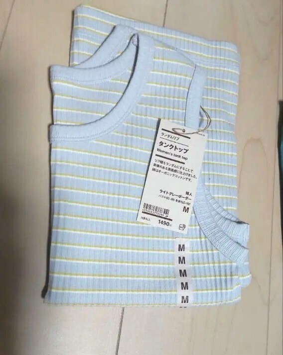 無印良品 タンクトップ M ランダムリブ 新品 タグ付拍卖
