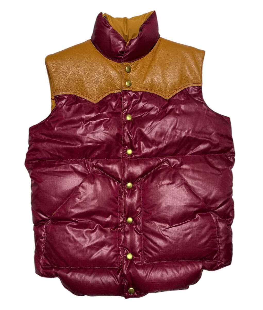 ■ DUBBLEWORKS ダブルワークス WAREHOUSE ウエアハウス ■ ヨーク部レザー切替 ナイロン ダウンベスト S拍卖