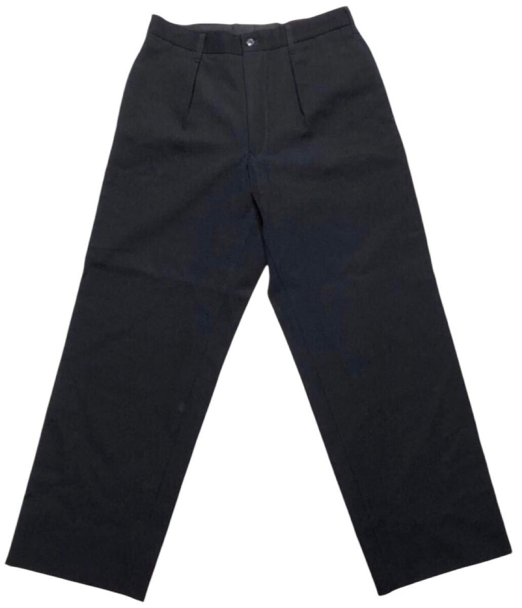 ■ Y's YOHJI YAMAMOTO ワイズ ヨウジヤマモト ■ 1タック ワイド ウール パンツ ネイビー 3拍卖