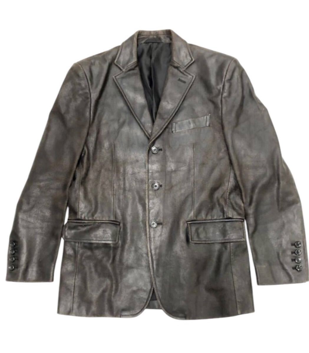 ■ R.NEWBOLD Paul Smith アールニューボールド ポールスミス ■ 上質 本革 牛革 レザー 3釦 ブレザー ジャケット ダークブラウン M拍卖