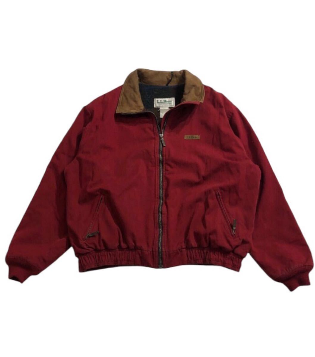 80s ヴィンテージ USA製 ■ L.L.Bean エルエルビーン ■ ロゴ パッチ コットン スイングトップ レッド XL拍卖