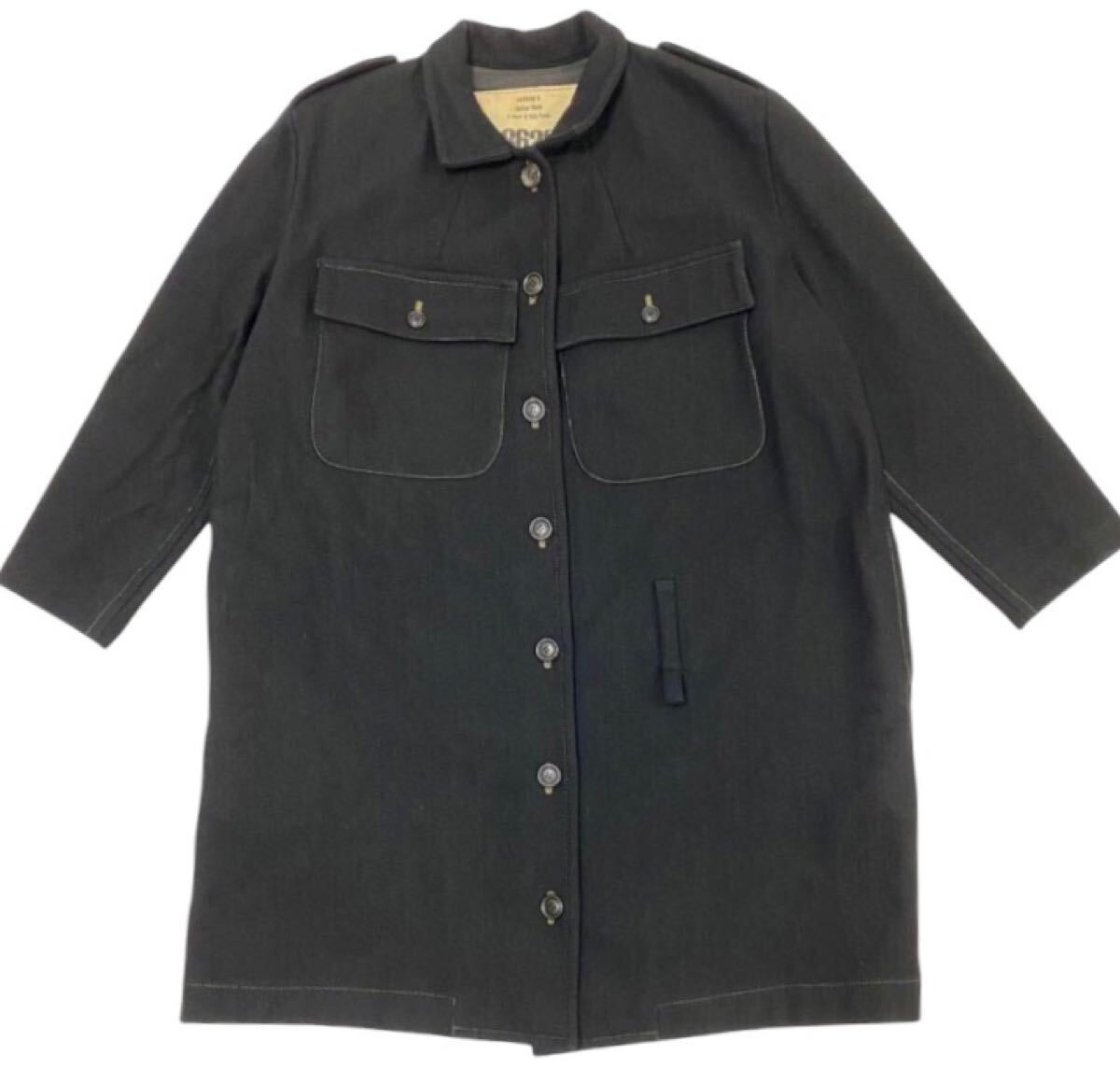 90s ■ WORKSHOP ワークショップ Y's for men ワイズフォーメン ■ 8620 メルトン ウール レディース合わせ コート ブラック拍卖