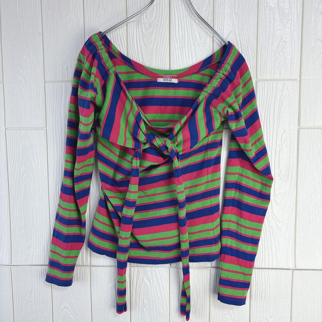 HONEY BREAD ストライプ長袖トップス サイズ38(M)拍卖