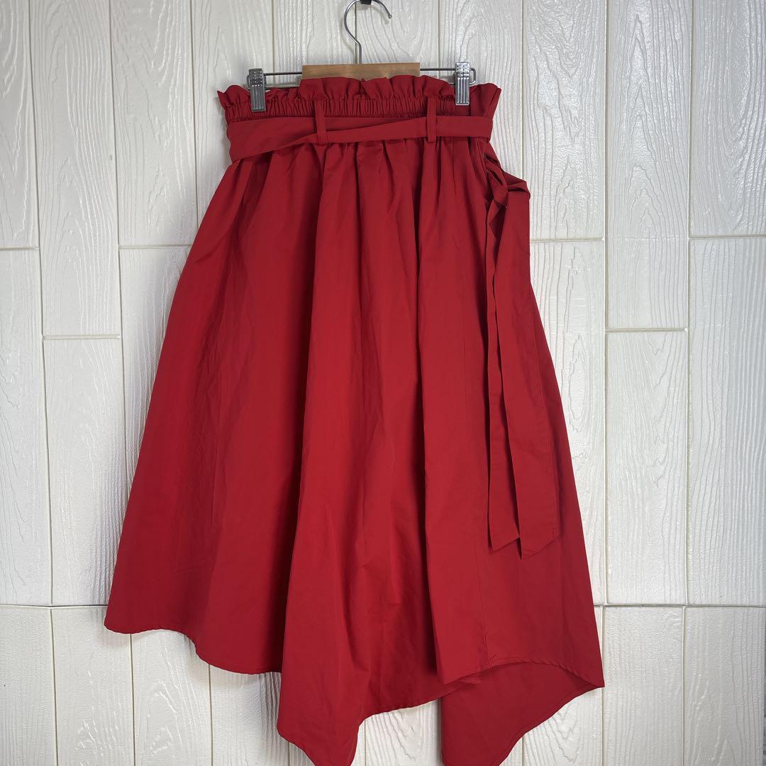 赤 フレアスカート 77cm丈 33cmウエスト拍卖