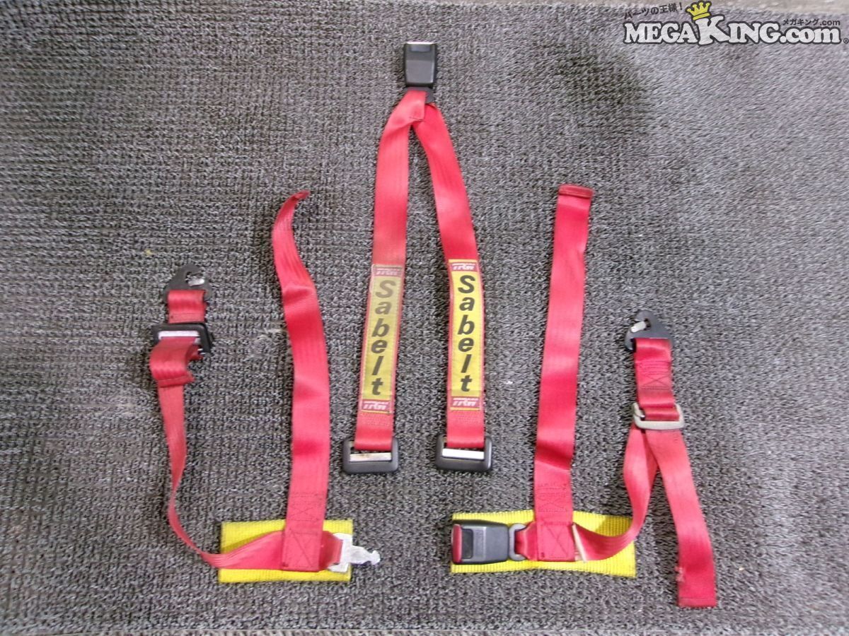 Sabelt サベルト シートベルト ハーネス レース ドリフト レッド系 ベルト太さ:約4.7cm / Q4-021拍卖