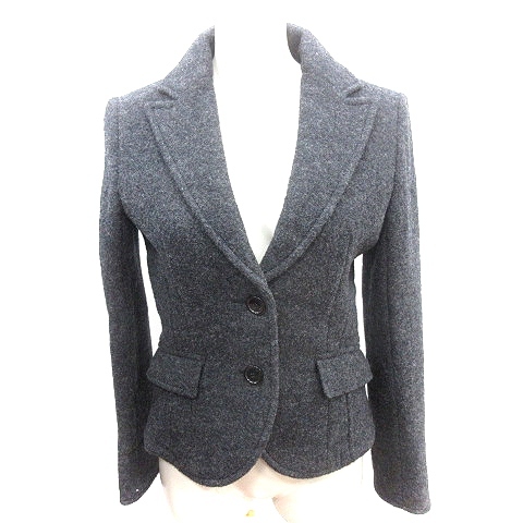 ボナジョルナータ BUONA GIORNATA テーラードジャケット シングル 背抜き ウール M チャコールグレー /AU レディース拍卖