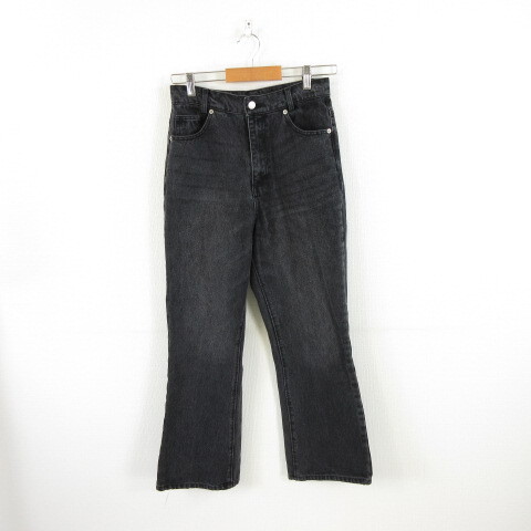 バビエール デニムパンツ ジーンズ ロング 黒 M *A88 レディース拍卖