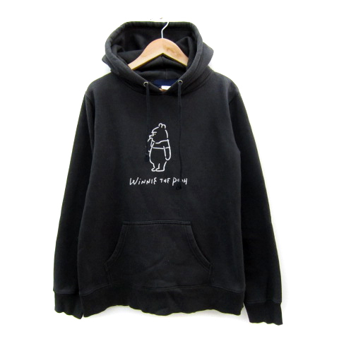 ビームスティ BEAMS T × ディズニー Disny パーカー スウェット プルオーバー 裏起毛 プーさん S チャコールグレー /SY9 レディース拍卖