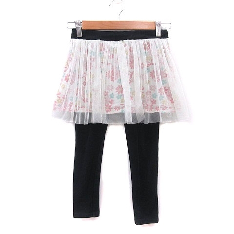 西松屋 ニシマツヤ パンツ レギンス レギパン スカート付き チュール 花柄 120cm 白 ホワイト 黒 ピンク ? 緑 キッズ拍卖