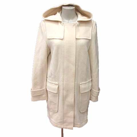 組曲 クミキョク KUMIKYOKU コート ジップアップ フード ウール 2 M アイボリー 白 ホワイト /YK レディース拍卖