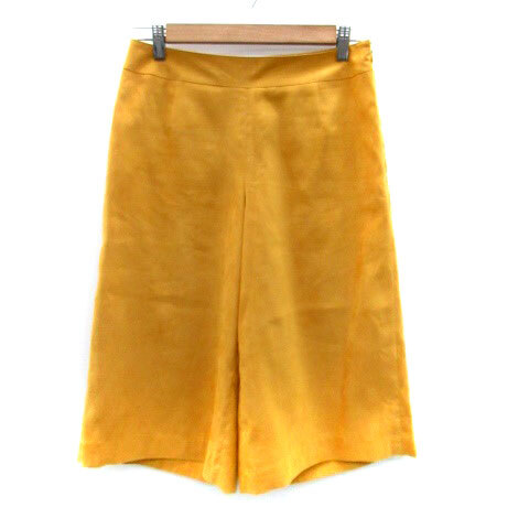 アナイ ANAYI ガウチョパンツ ワイドパンツ ハーフ丈 スエード調 38 M 黄色 イエロー /HO30 レディース拍卖