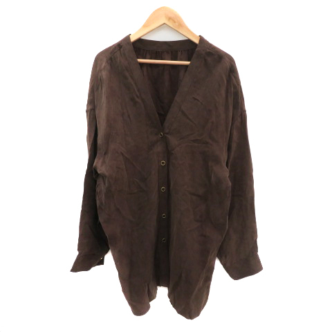 ラウンジドレス ガリャルダガランテ Loungedress GALLARDAGALANTE チュニック シャツ ブラウス 長袖 F ブラウン /YK41 レディース拍卖