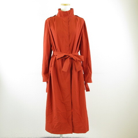 エイチ&エム H&M スタンドカラーコート ロング 長袖 茶 テラコッタ 36 *T660 レディース拍卖