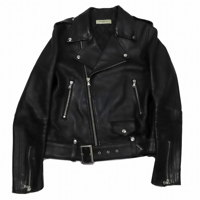 ユナイテッドアローズ UNITED ARROWS ラムレザージャケット ダブルライダース 裏地キルティング 40 黒 1525-136-2807/4YBA11 レディース拍卖