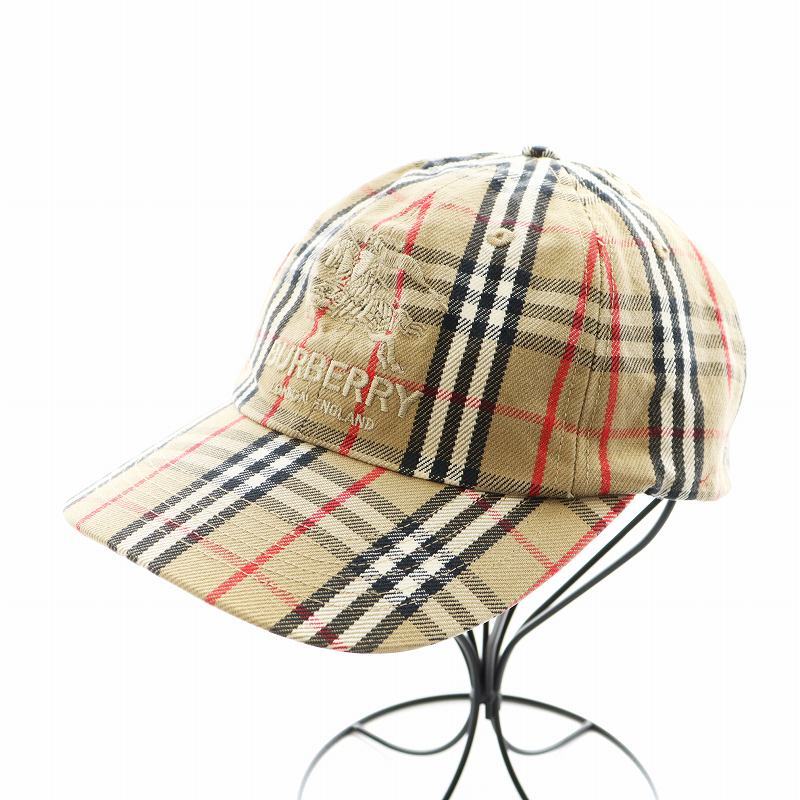 シュプリーム SUPREME × バーバリー Burberry 22SS ノバチェック キャップ 帽子 ロゴ刺繍 茶 ブラウン /AN18 ■GY18 メンズ拍卖