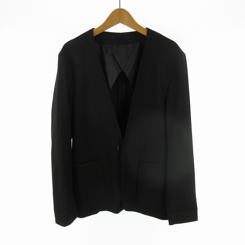 アダムエロペ Adam et Rope' MB テーラードジャケット ノーカラー 背抜き フックボタン 黒 ブラック 上着 S メンズ拍卖