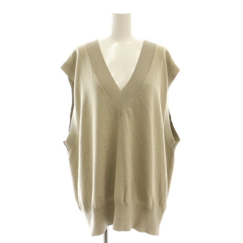 チノ CINOH 23SS Vネックベスト オーバーサイズ AP STUDIO取扱い コットン ベージュ /KO ■OS レディース拍卖