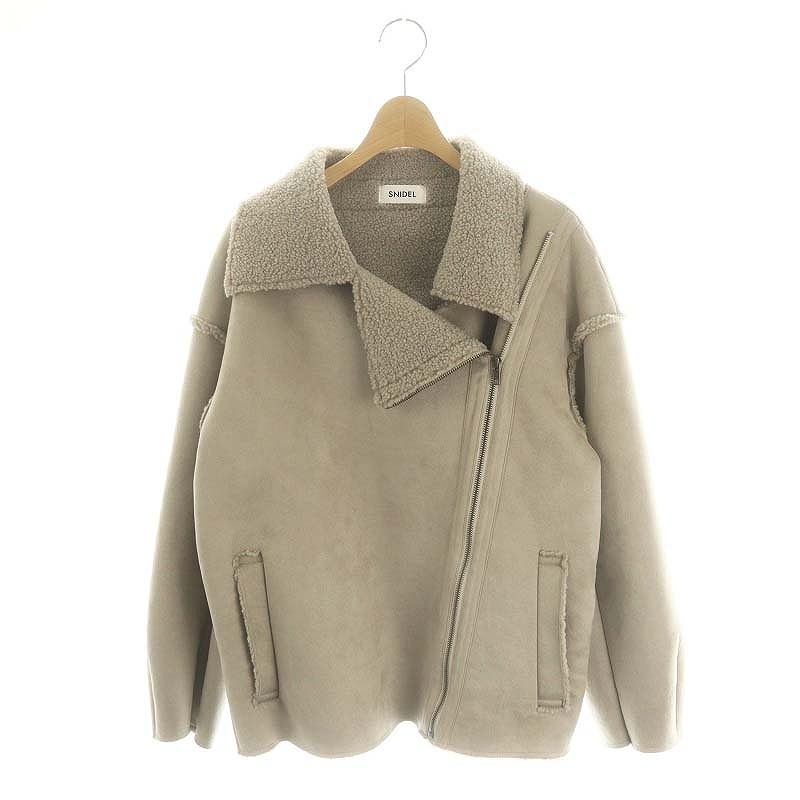スナイデル SNIDEL シンセティックムートンボアジャケット ブルゾン フェイクムートン フェイクスエード F グレー /ES ■OS レディース拍卖