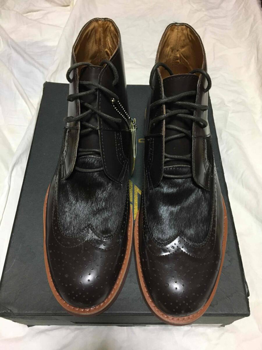 【送料無料!新品未使用!訳アリのため19980円即決!】世界のロックアーティストから絶大な人気を誇る「JUMP SHOES」本革エナメルブーツ!拍卖