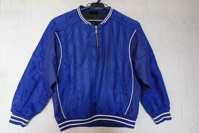 DESCENTE/デサント/ジュニア/JSTD-423/長袖プルオーバー/中綿入/ハーフジップ/白ライン入リブ/スポーツ/青/ブルー/140サイズ(12/3R)拍卖