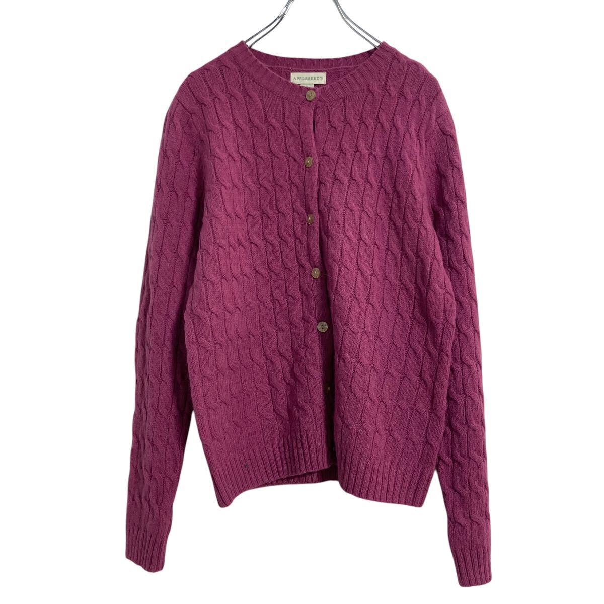 APPLESEED'S ウール ニット カーディガン レディース S ピンク ケーブル 古着卸 アメリカ仕入 a612-6428拍卖