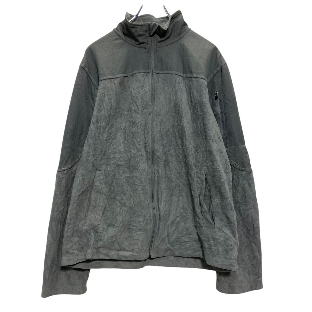 STARTER ジップアップ フリースジャケット M グレー スターター ナイロン切替 古着卸 アメリカ仕入 a612-7721拍卖