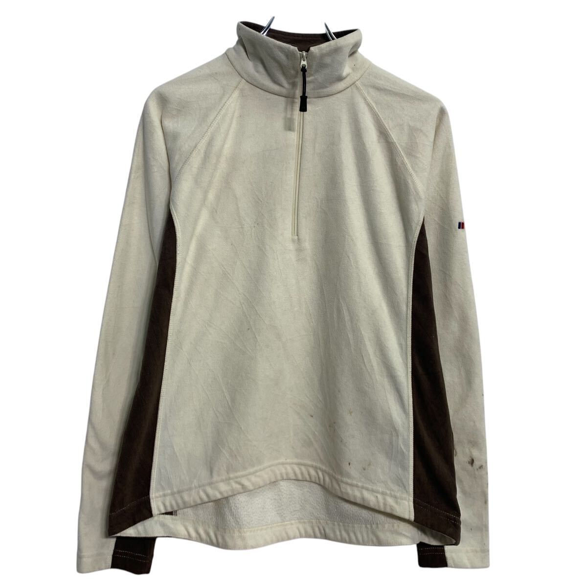 berghaus フリースジャケット L 程 オフホワイト ブラウン バーグハウス ハーフジップ ラグラン シンプル 古着卸 アメリカ仕入 a612-7761拍卖