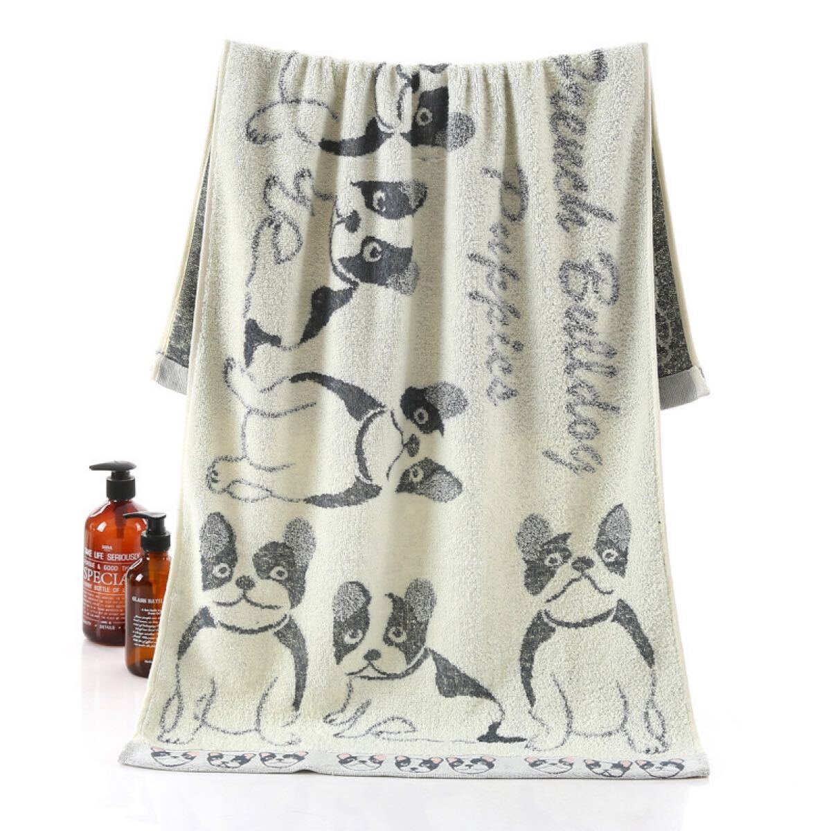 【50×100cm】フレンチブルドッグ バスタオル拍卖