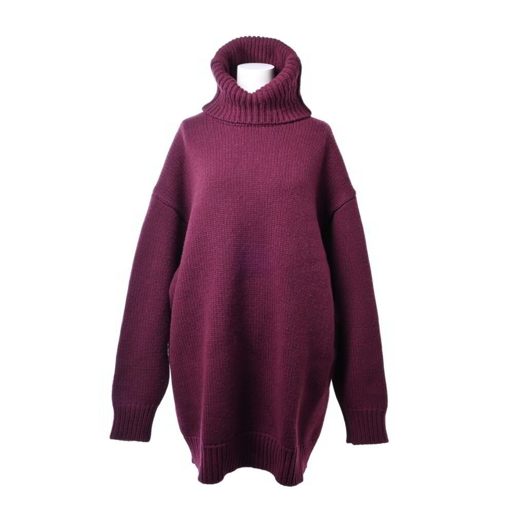 BALENCIAGA ウール タートルネック ニット XS ボルドー バレンシアガ KL4BCHUA59拍卖