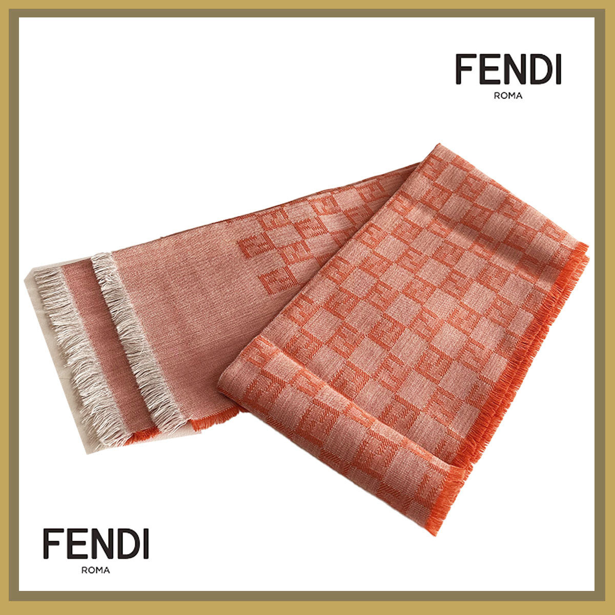 美品フェンディ FENDI イタリア製ズッカ柄マフラー拍卖