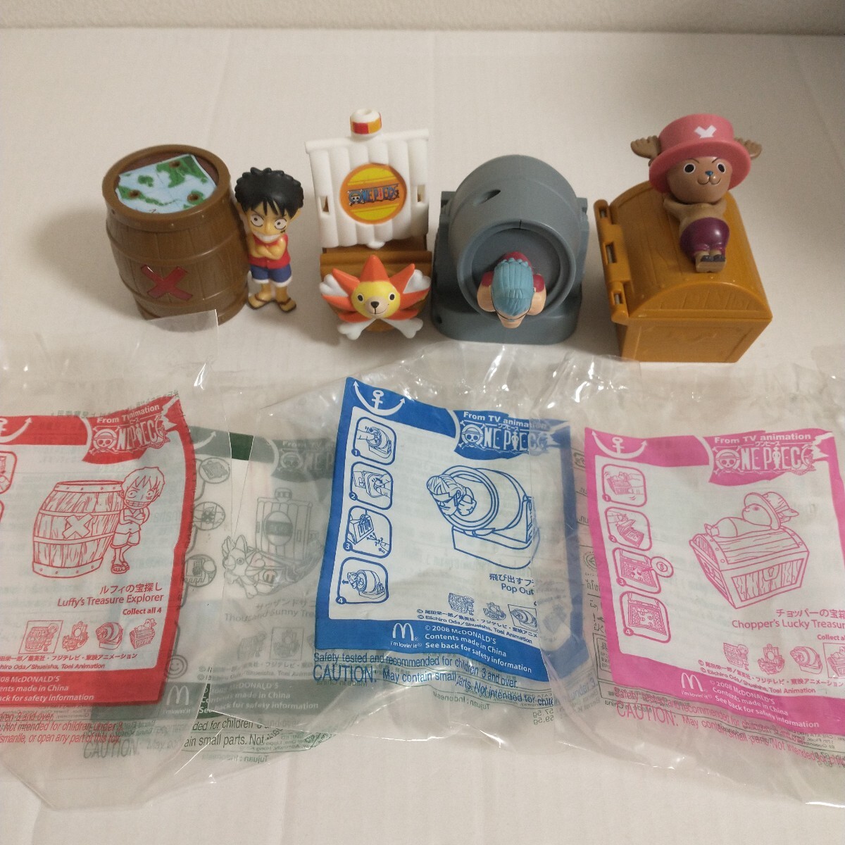 開封品 マクドナルド ハッピーセット ONEPIECE ワンピース 全4.種セット 2008年製拍卖