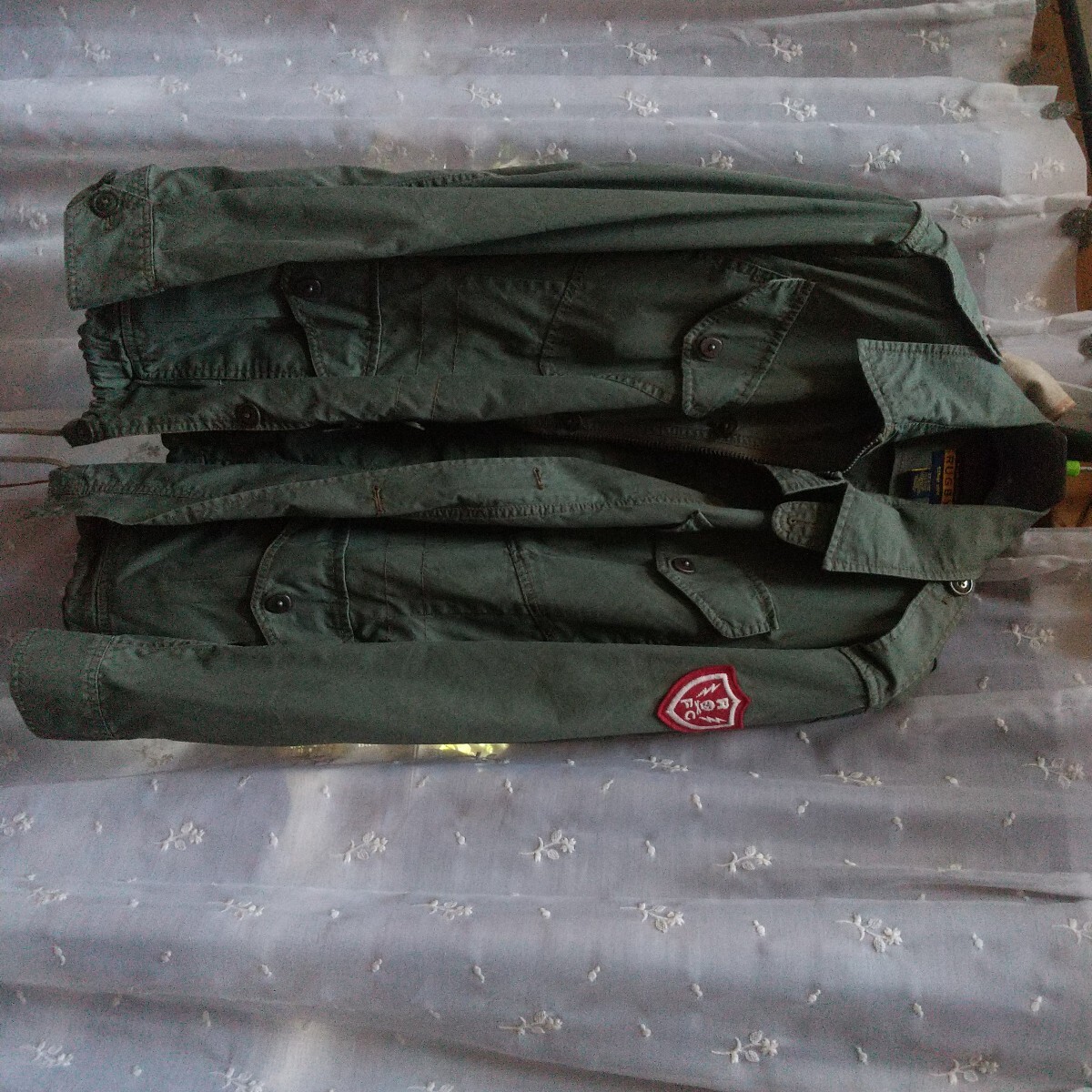 RALPH LAUREN RUGBY(ラルフローレン・ラグビー)TYPE M-65 コットン ミリタリー ワッペン フィールドジャケット オリーブ 美品 中古品拍卖