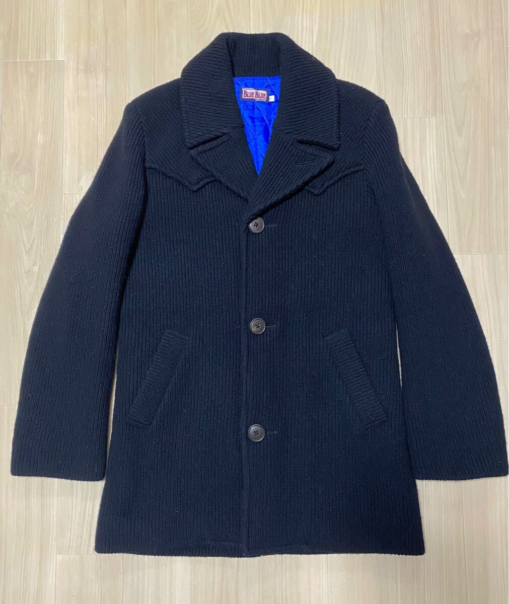 【BLUE BLUE by H.RANCH MARKET】ウール ニット ロングジャケット コート 2 ブルーブルー ハリラン ハリウッドランチマーケット 聖林公司拍卖