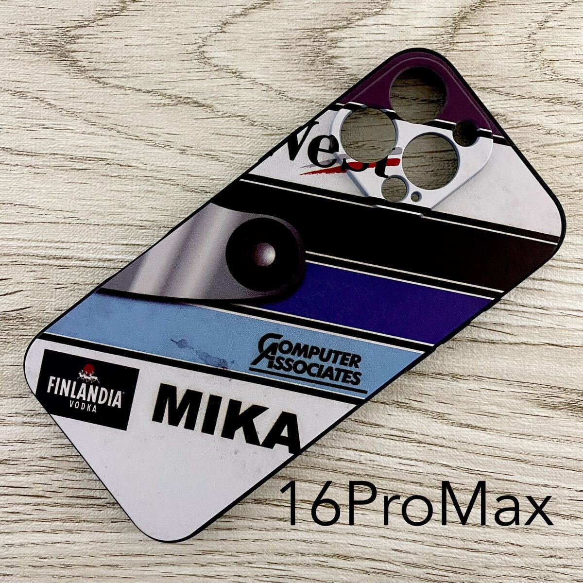 ミカ・ハッキネン ヘルメット デザイン iPhone 16 Pro Max ケース F1 マクラーレン メルセデス スマホ拍卖