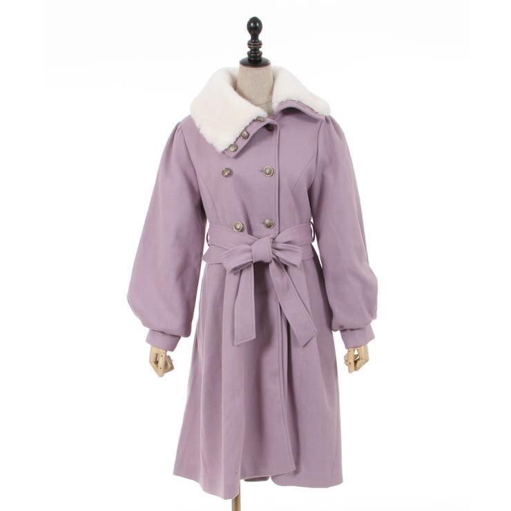 【送料無料・匿名配送】新品タグ付き axes femme アクシーズファム アシメナポレオンロングコート ラベンダー拍卖