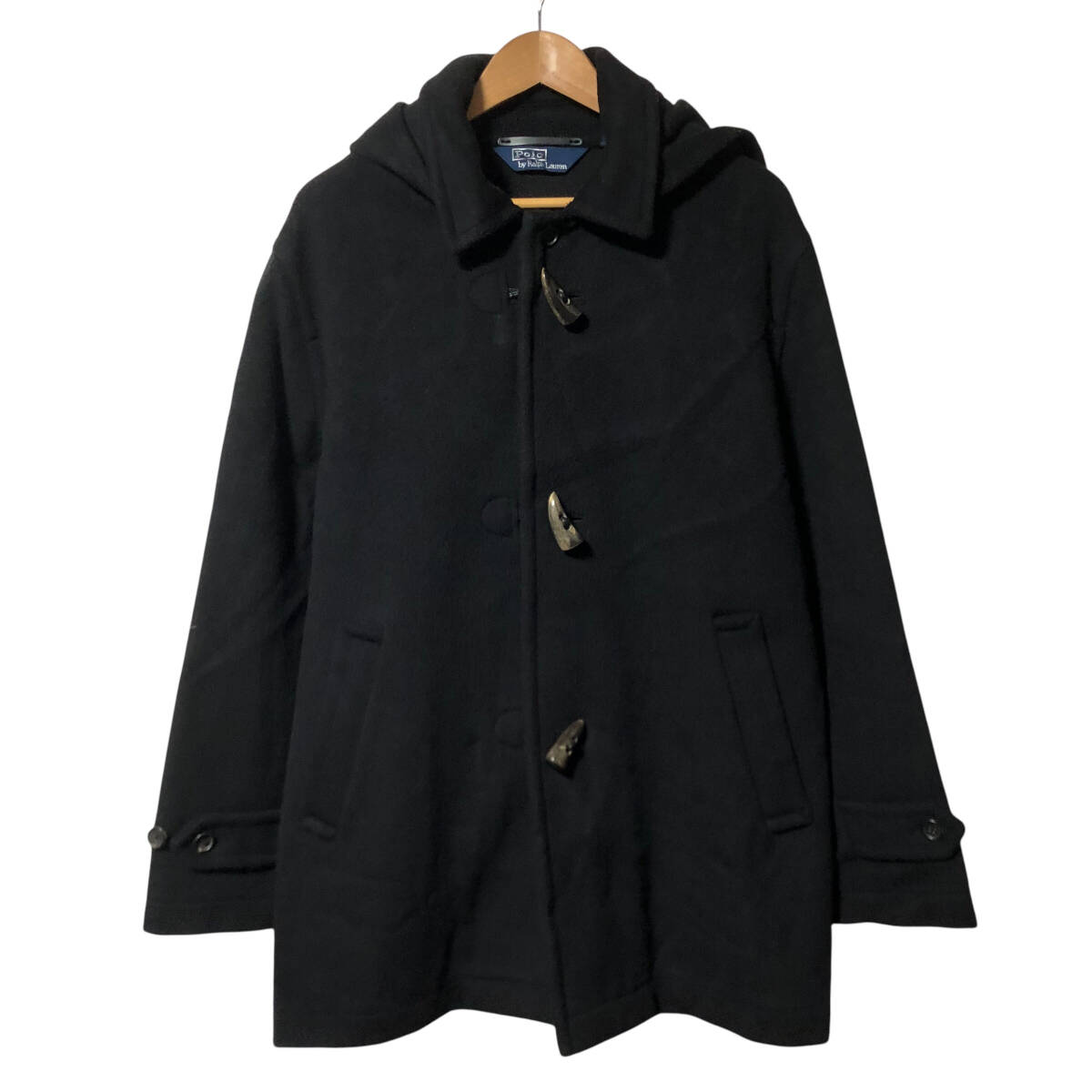 90s Polo by Ralph Lauren ポロバイラルフローレン ダッフルコート ウール L 黒 三角タグ ヴィンテージ メンズ OU1拍卖