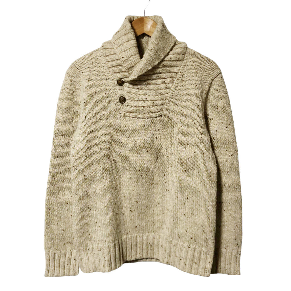 Polo by Ralph Lauren ポロバイラルフローレン ショールカラー ニット S ベージュ ウール アルパカ セーター メンズ A20拍卖