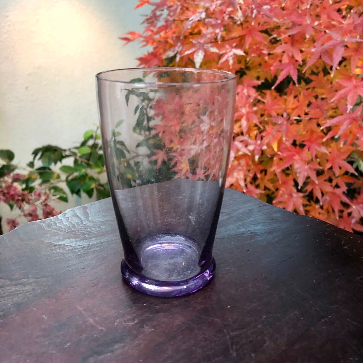 ビンテージ 紫苑色 グラス☆骨董 アンティーク 粋 硝子 数奇 酒器 デッドストック レトロ 膳 風雅 風流 ギヤマン ビードロ ナチュラル 時代拍卖