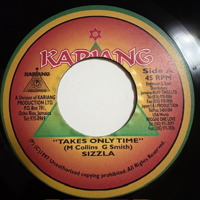 試聴 / SIZZLA / TAKES ONLY TIME /Kariang Records/Reggae/Dancehall/'97/big hit !!/7inch/1055拍卖