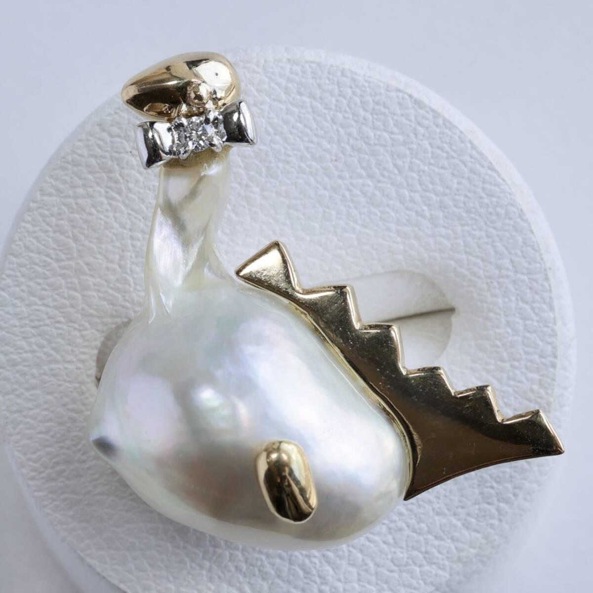 K18 バロックパール ダイヤモンド 恐竜 タイタック ダイナソー 750拍卖