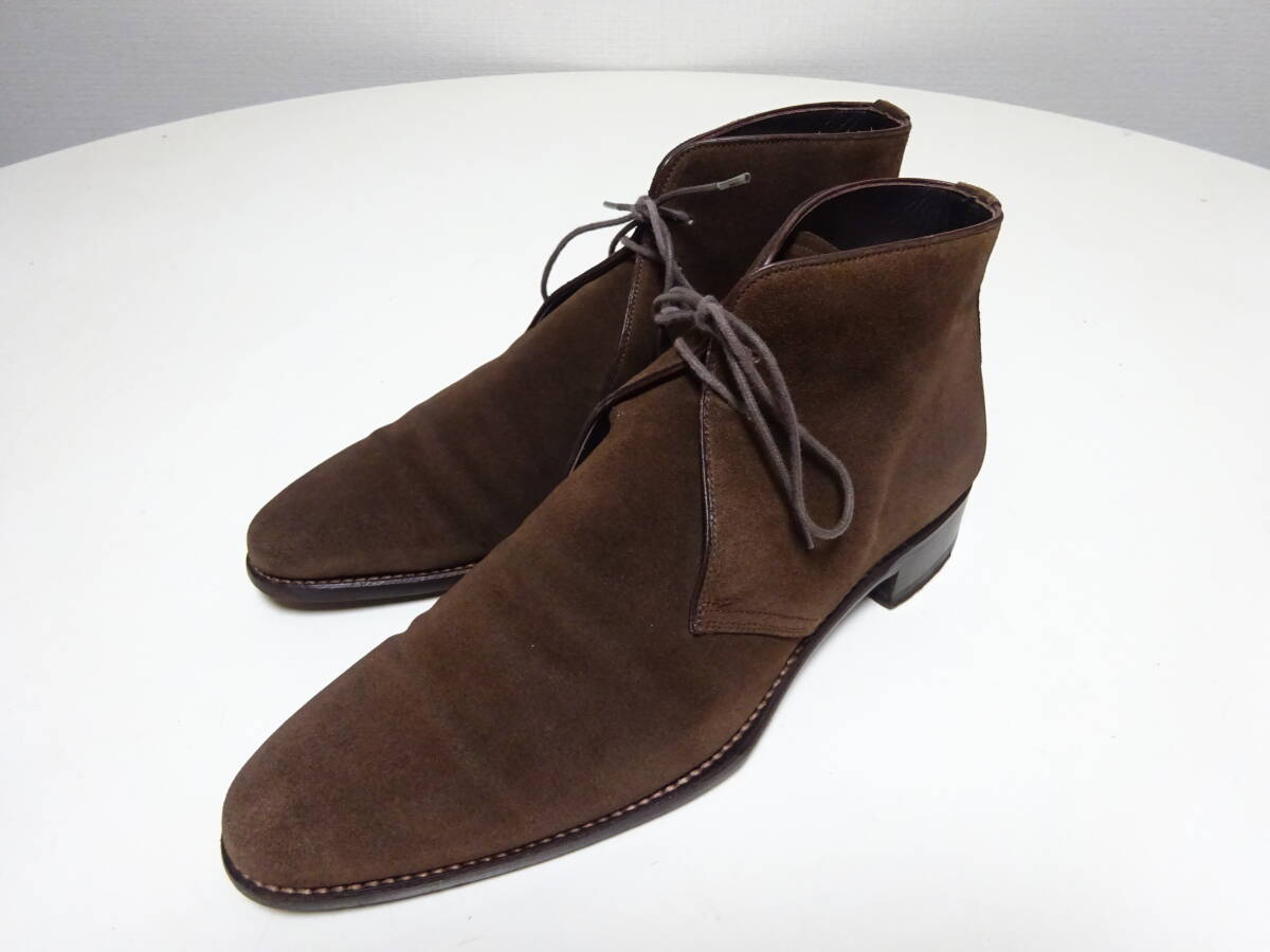 UNITED ARROWS×三陽山長 チャッカーブーツ レザーブーツ シューズ 靴 ダークブラウン 日本製 MADEINJAPAN 6 24cm位拍卖